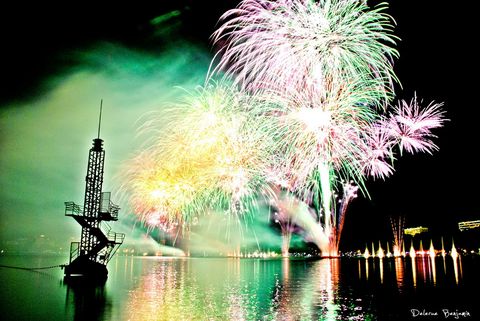 feux artifice et jets d'eau