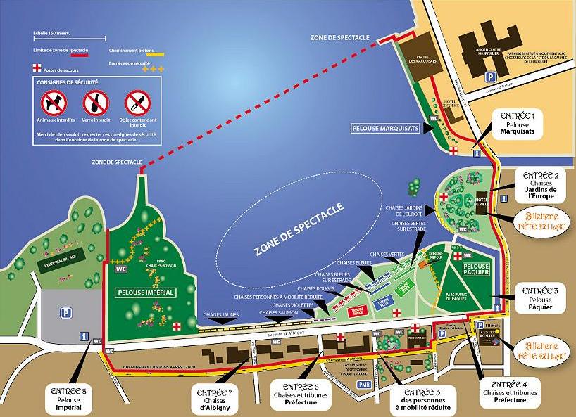 Plan de la fête du lac 2009 à Annecy