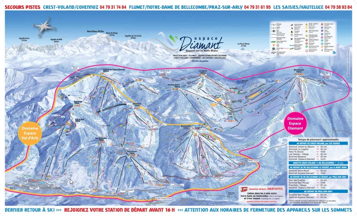 plan domaine skiable praz sur arly