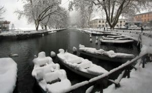 La canal du Vassé à Annecy en hiver