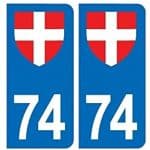 Autocollant plaque Blue Road 74 Haute-Savoie