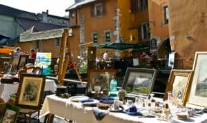 Flea market in Annecy