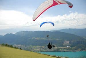 parapente col de la Forclaz lac d'Annecy