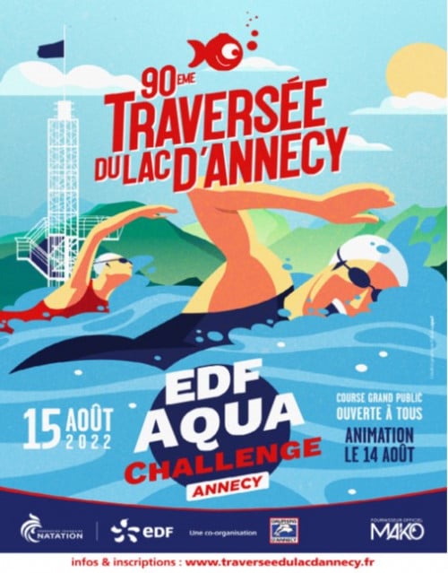 affiche de l'édition 2022 de la traversée du lac d'Annecy