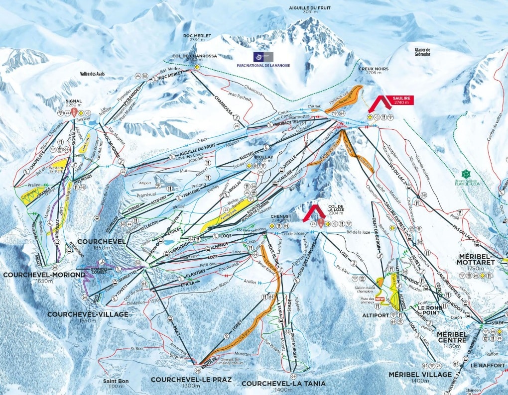 plan des pistes courchevel