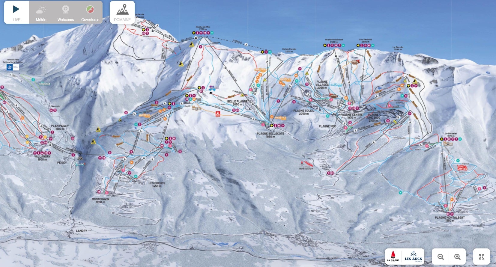 plan des pistes la plagne