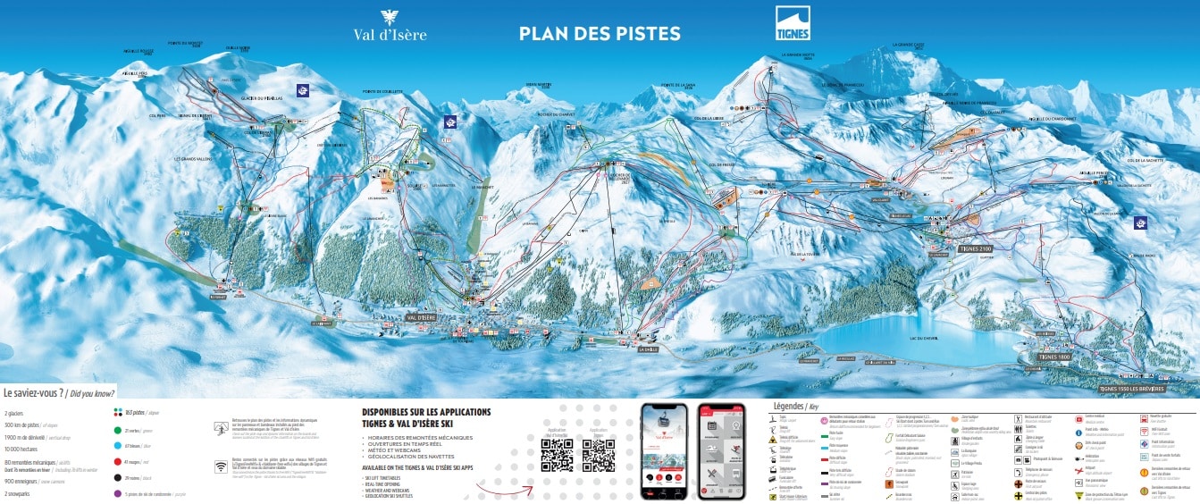 plan des pistes val d'isère