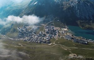 tignes le lac vue aérienne