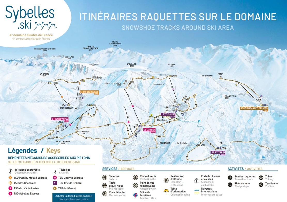 itinéraires raquettes sybelles