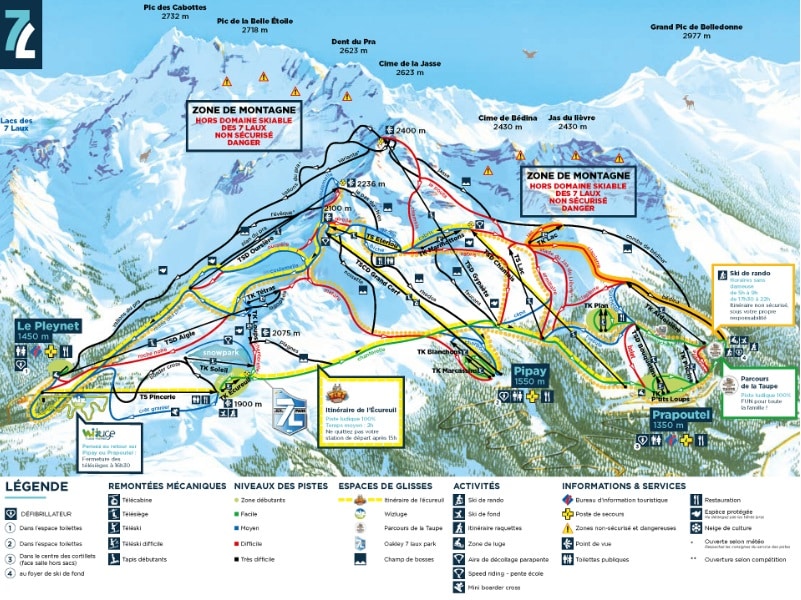 plan des pistes 7 laux