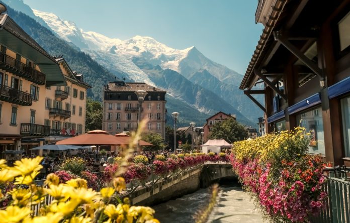 chamonix vue sur le mont blanc