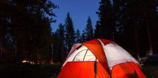 camping dans la forêt nuit Annecy