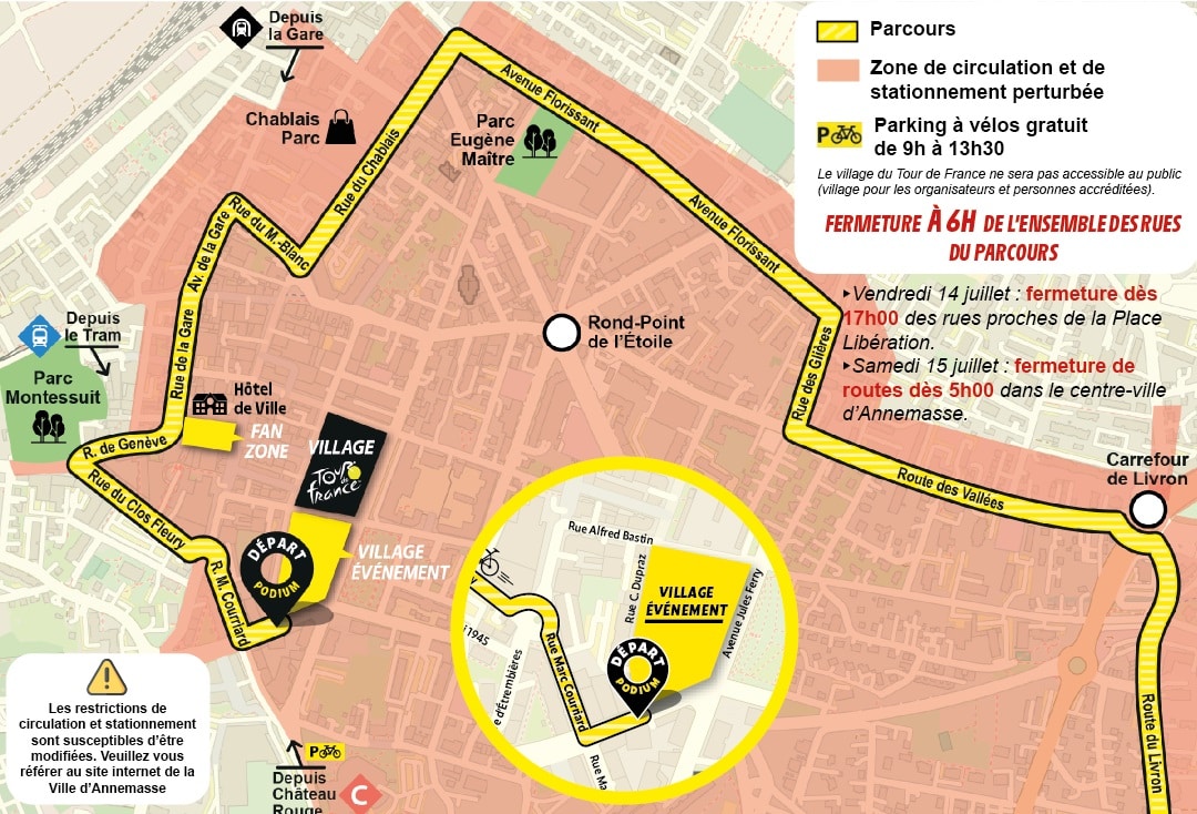 perturbations circulation Annemasse Tour de France