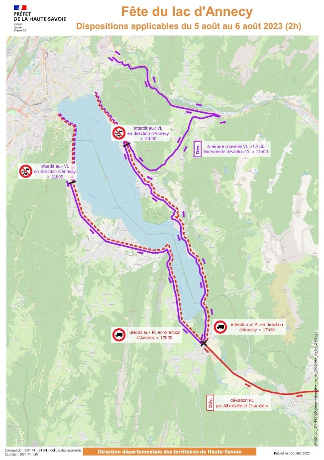 Restrictions circulation lac Annecy © Préfet de la Haute-Savoie