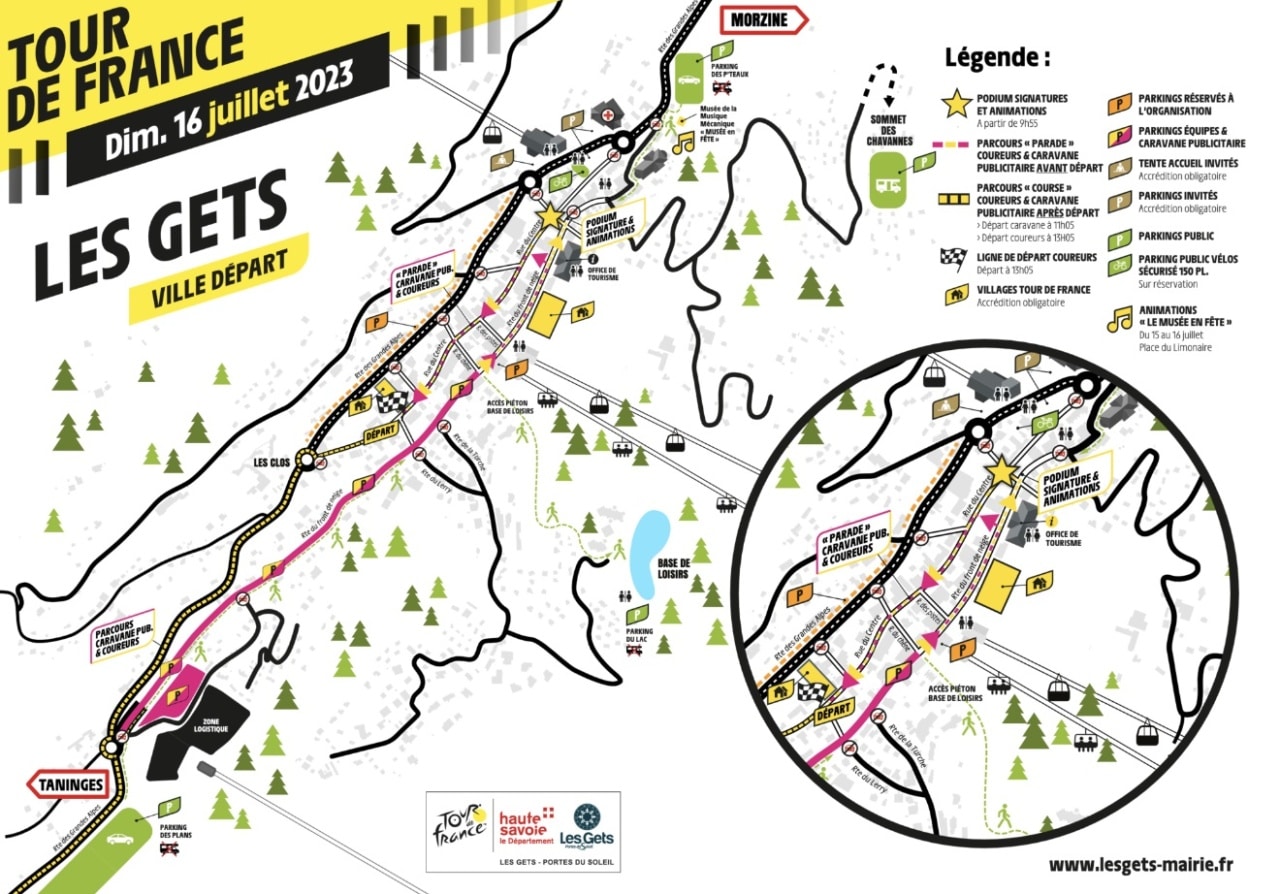 plan circulation les gets tour de france © Mairie Les Gets