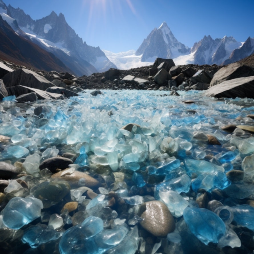 mer de glace qui se verdit