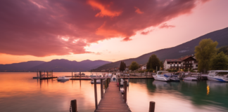 Coucher de soleil Annecy lac
