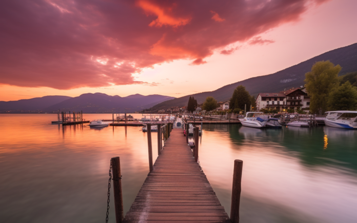 Coucher de soleil Annecy lac