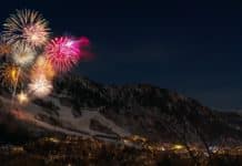 Feu d'artifice station Nouvel An