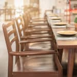 Empty table and chair in restaurant