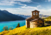 Chapelle et lac de Roselend