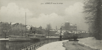 Neige Annecy et lac gelé histoire