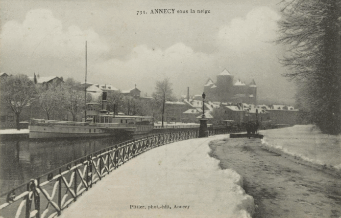 Neige Annecy et lac gelé histoire
